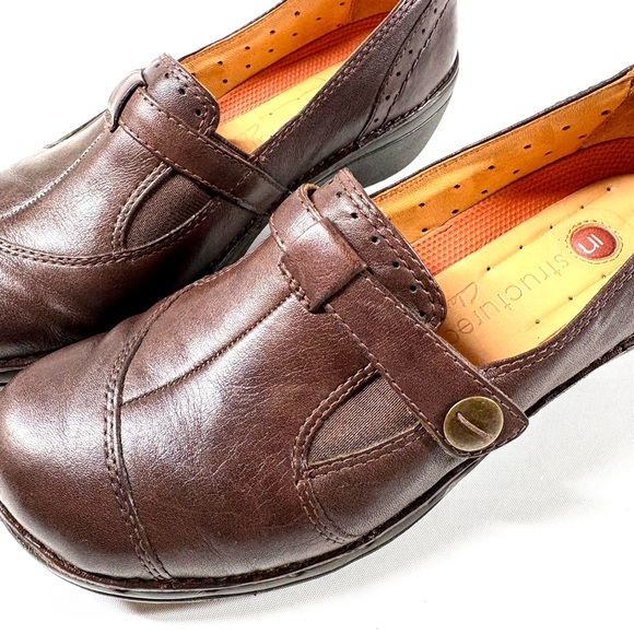 Clarks Unstructured Leather Slip-on Loafers 7M - Picture 10 of 10